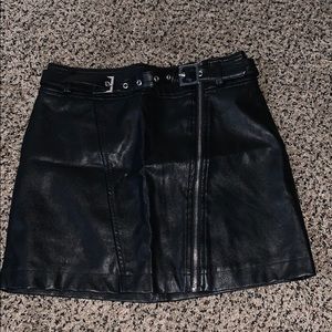 Black leather skirt